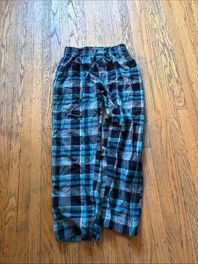 Women's Blue & Black Plaid Flannel Pajama Pants